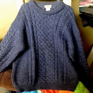 L.L. bean Irish wool cable knit fisherman crewneck